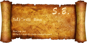 Sárdi Bea névjegykártya